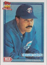 Cito Gaston 1991 Topps # 81 Toronto Blue Jays Baseball