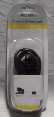 2 x BELKIN Computer AC Power Cable | PC Power Plug to 3-Pin Mains Plug | 240V AC - Image 1 of 2