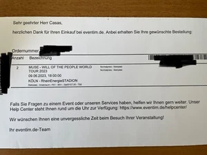 2 Muse innenraum konzert tickets (Köln - 09.06.23) - Bild 1 von 1