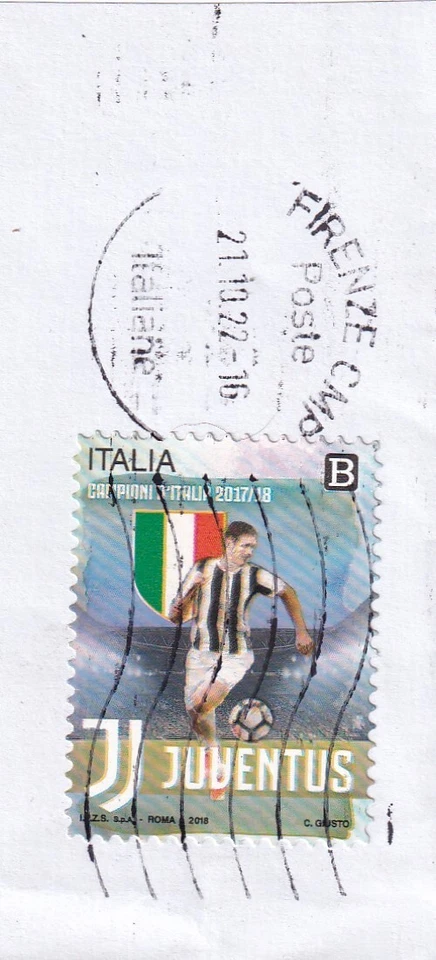 FRANCOBOLLO JUVENTUS CAMPIONE D'ITALIA 2017-2018 - Immagine 1 di 1