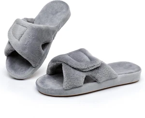Women'S Adjustable Diabetic Slippers Memory Foam House Shoes Cozy Arch Support O - Picture 1 of 6