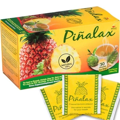 HANAN Piñalax 30 Teabags - for Digestive Support & Diet Pineapple Herbal Tea from Peru
