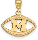 Gold Plated Sterling Silver Michigan (University Of) Pendant Football by LogoArt