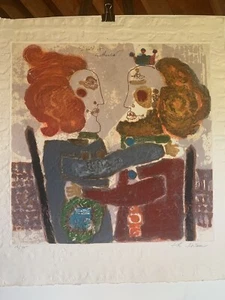 Unframed Lithograph “David Et Bathsheba” by Theo Tobiasse. Pencil Signed & Numb - Picture 1 of 14