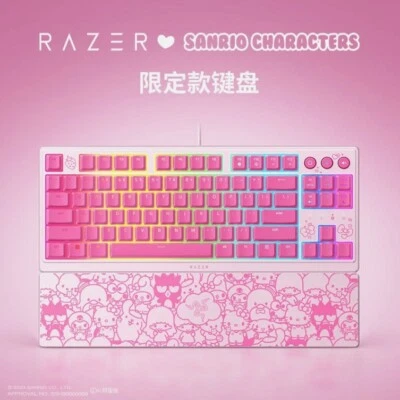 Razer x Sanrio Hello Kitty² Blackwidow Tenkeyless Keyboard and Wrist Rest Combo - Image 1 of 4