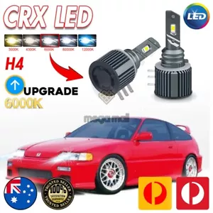 NEW LED HEAD LIGHT For HONDA CRX Civic Del Sol Upgrade Bulb CANBUS H4 LOW HIGH - Picture 1 of 12