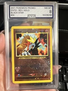 Entei Rev. Holo 2001 Pokemon Movie Black Star Promo #34 Graded AGS 8 - Picture 1 of 3