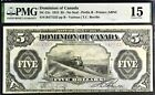 Dominion of Canada $5 DC-21c 1912 No Seal PMG 15 Choice Fine Banknote