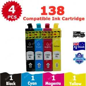 4x Compatible Ink Cartridge 138 T138 For Epson WF 545 435 7510 633 3530 645 630 - Picture 1 of 6
