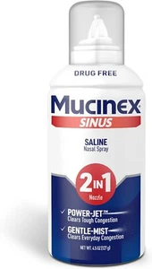 Mucinex Sinus Saline Nasal Spray & Sinus Rinse, with 2-in-1 Jet + Mist Spray 4.5 - Picture 1 of 14