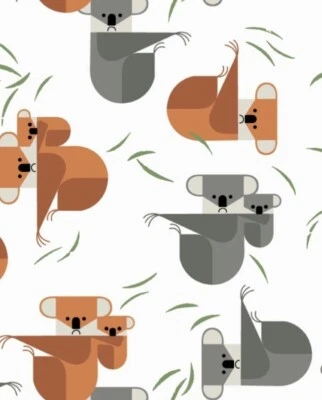Charley Harper•Nurture Vol 3•Koala Stagger, Koalas Fabric! 100% Organic! 1yd BTY - Image 1 of 2
