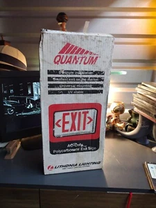 Vintage Lithonia Lightning Exit Sign A/C Polycarbonate Exit Sign N.O.S 1999 - Bild 1 von 3