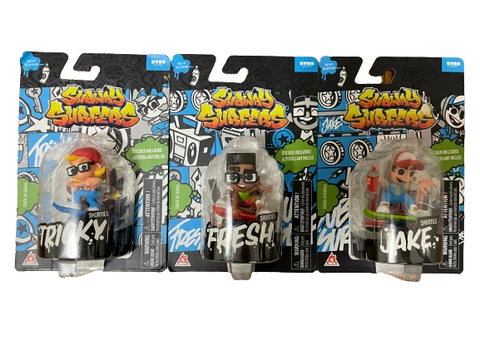 Subway Surfers Figure - Shorties JAKE, FRESH, TRICKY- Lot Of 3 Cover