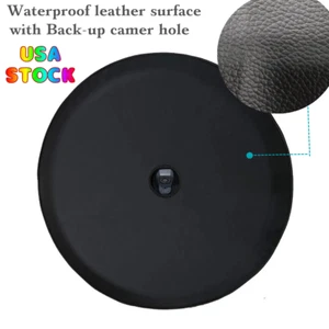 XL Spare Tire Wheel Cover, with Camera Hole BLACK for Wrangler Bronco 245/75R17 - Picture 1 of 12