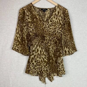 Vintage Y2K Style & Co Damen Babydoll Top Größe Small 6 Tie Back 90er Grunge Leopard - Bild 1 von 9