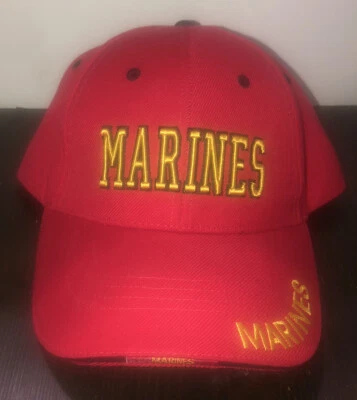 US Marine Corps USMC SEMPER FI Ajustable Rojo Amarillo Gorra de Béisbol/Gorra Foto 1 de 4