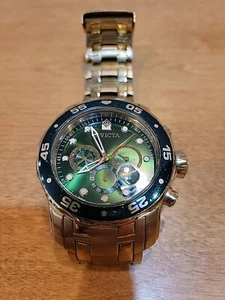 Invicta Men Pro Diver Scuba 0075 Cronógrafo Acero Inoxidable Esfera Verde - Imagen 1 de 10