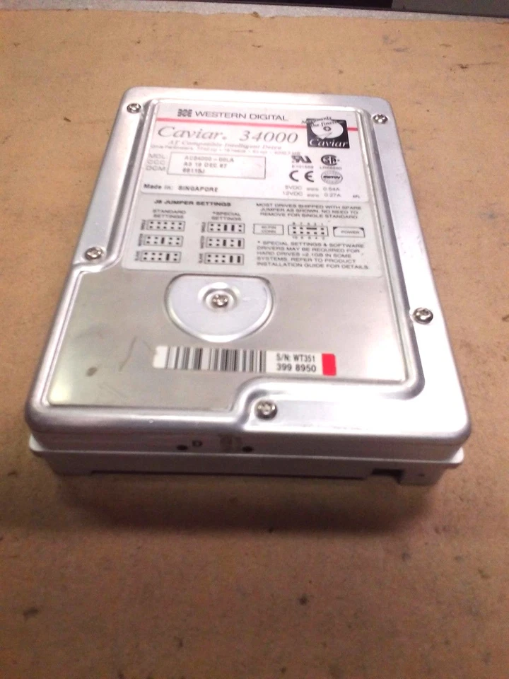WESTERN DIGITAL AC34000-00LA 3.5" HARD DRIVE - Image 1 of 1