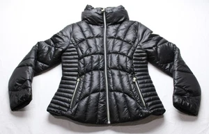 GUESS Damen Steppjacke tailliert Full-Zip Glanz Puffer CD4 Schwarz Medium - Bild 1 von 5