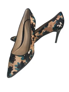 Coach Smith Beadchain Heels Floral Pointed Toe Haircalf Stiletto Pumps Sz 10 - Picture 1 of 10