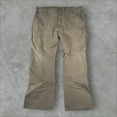 Dickies Carpenter 裤子男式 38X30 橄榄棕色油漆污渍防腐实用 — 第 1/4 张图片