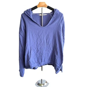 Lotus + Luna Baja Pullover Baumwolle Gaze Periwinkle Damen L bequem Beachy Surfer - Bild 1 von 4