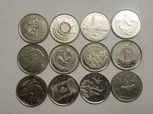 Canadian Commemorative Quarters. Lot Of 12 Include 1 Mountie Coin - Picture 1 of 2