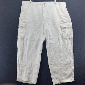 Tommy Bahama Herren 100% Leinen Cargo Hose Weiß Kordelzug Comfort Relax XXL - Bild 1 von 14