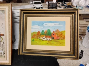 Pintura al óleo enmarcada de 11"x14" "Homestead" firmada por la mujer local de Mansfield, (María - Imagen 1 de 10