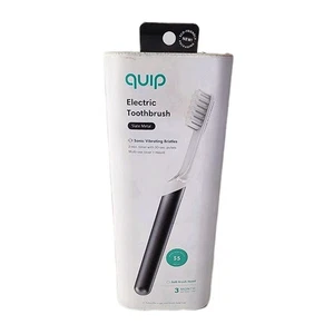 quip Metal Electric Toothbrush - Slate Sonic Vibrating Bristles Soft Brush Head - Picture 1 of 6