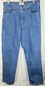 LL Bean Flanell gefütterte Jeans Classic Fit Med Wash Jeans Workwear Herren 34x32 - Bild 1 von 16