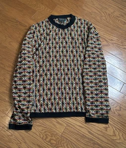 Vintage Coogi Pullover Australien rot schwarz grau 3D Druck Strick Rundhals Herren 3XL - Bild 1 von 5