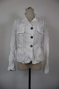 MARELLA GIACCA LINO DONNA Tg 42 WOMAN CASUAL VINTAGE JACKET SUIT - Picture 1 of 9