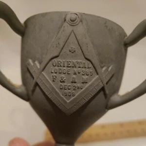 1909 F&AM ORIENTALISCHE LOGE Nr 365 Antik Freimaurer Freimaurer Dreifachhenkel Tasse - Bild 1 von 5