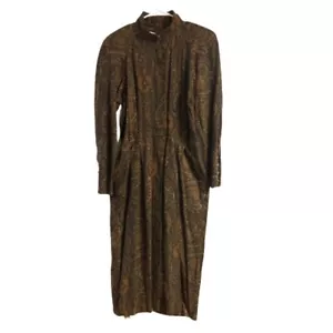 Maxi Vestido Vintage Años 80 Joan Leslie Mangas Largas Cuello Alto Bolsillos Pradera Talla 12 - Imagen 1 de 12
