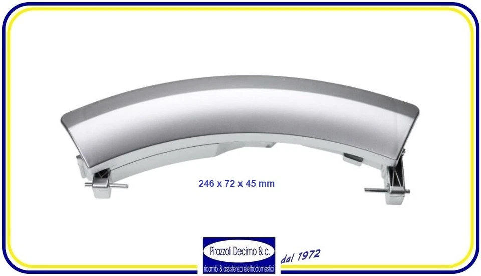 Maniglia Maniglietta Argento Oblò Apertura Porta Lavatrice Bosch Siemens - Immagine 1 di 3