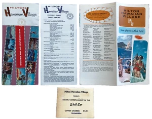 Hilton Hawaiian Village Broschüre Lot 1960er Honolulu Hawaii auf Waikiki Beach Karte - Bild 1 von 8