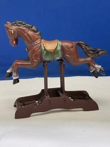 CAST IRON ROCKING HORSE ON SPRINGS 1990’S - Picture 1 of 10