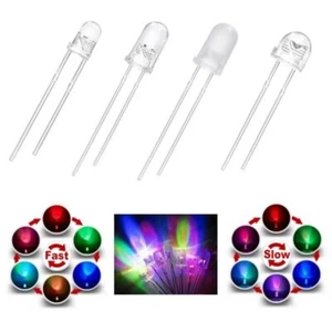 LED RGB 3mm 5mm arco iris cambio de color lento rápido cambio de luz parpadeo LEDs - Imagen 1 de 20