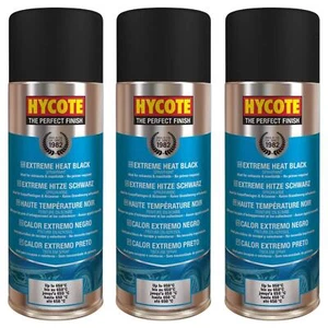 Hycote Colour Aerosol Spray Paint Black VHT Very High Temperature 400ml x3