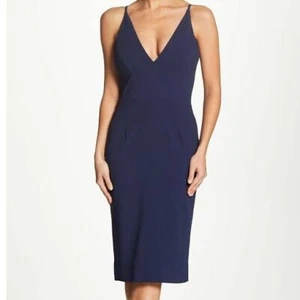 Dress The Population Size XS Lyla Length 43” Zipper Polyblend Midnight Blue #J1 - Picture 1 of 7