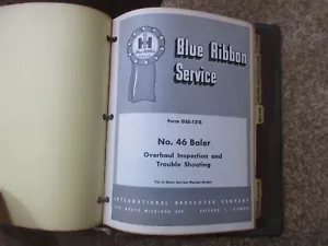 IH HI Harvester Blue Ribbon Service Manual 46 Baler Overhaul Insp Trouble Shoot - Picture 1 of 3