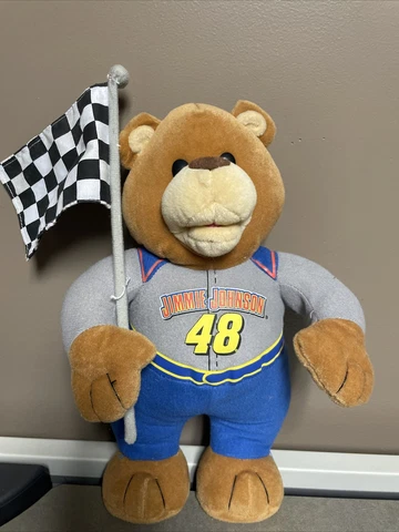 2007 Jimmie Johnson #48 Lowe’s Plush Bear with Checkered Flag Cover