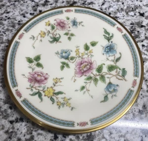 Piatto insalata vintage Lenox fiori del mattino 8-1/8" con fiori e bordo oro - Foto 1 di 4