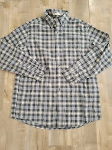 LL Bean flanella vestibilità tradizionale plaid grande alto grigio nero usato in ottime condizioni - Foto 1 di 7