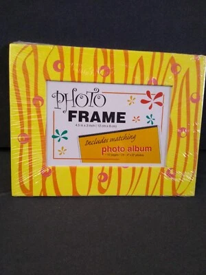 Mini álbum de fotos de 12 páginas para fotos 4x6 + marco de 4,5x3 | amarillo y naranja Foto 1 de 2