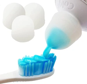 Chrome Cherry Squeezme: 3-Pack Self-Closing Toothpaste Caps for Bathroom Hygiene - Picture 1 of 12