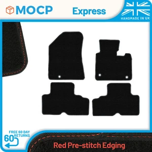 Express with Red Pre-Stitch Trim Car Mats to fit Kia Carens 5 Seater 2013-pre... - Picture 1 of 4