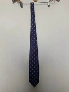 Men’s Brooks Brothers Pink Sheep Blue Pure Silk Tie  - Picture 1 of 3
