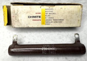 250 Ohms 0401 Ohmite L50J250 Resistor 50W Wirewound ±5 Vitreous Type 270 4"L - Picture 1 of 9